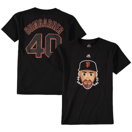  Youth San Francisco Giants Madison Bumgarner Majestic Name & Number Emoji Black T-Shirt