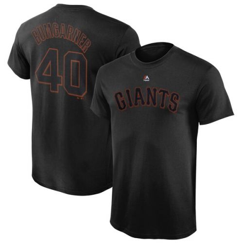  Youth San Francisco Giants Madison Bumgarner Majestic Black Player Name & Number T-Shirt