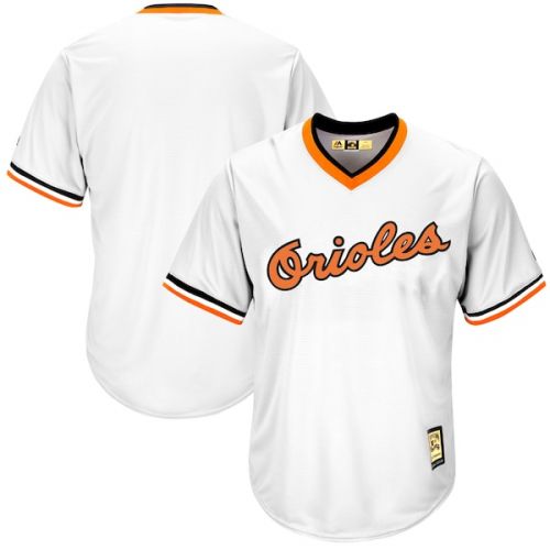  Mens Baltimore Orioles Majestic Home White Cooperstown Cool Base Replica Team Jersey