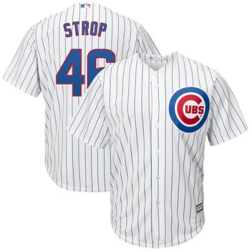  Mens Chicago Cubs Pedro Strop Majestic Home White Cool Base Replica Player Jersey
