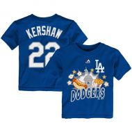 Toddler Los Angeles Dodgers Clayton Kershaw Majestic Royal Snack Attack Name & Number T-Shirt