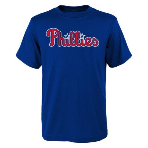  Youth Philadelphia Phillies Rhys Hoskins Majestic Royal Name & Number T-Shirt