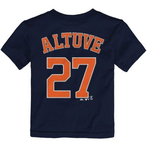  Toddler Houston Astros Jose Altuve Majestic Navy Player Name & Number T-Shirt