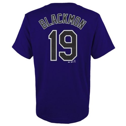  Youth Colorado Rockies Charlie Blackmon Majestic Purple Player Name & Number T-Shirt