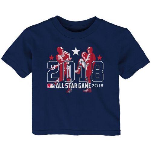  Toddler Majestic Navy 2018 MLB All-Star Game Batter & Pitcher T-Shirt