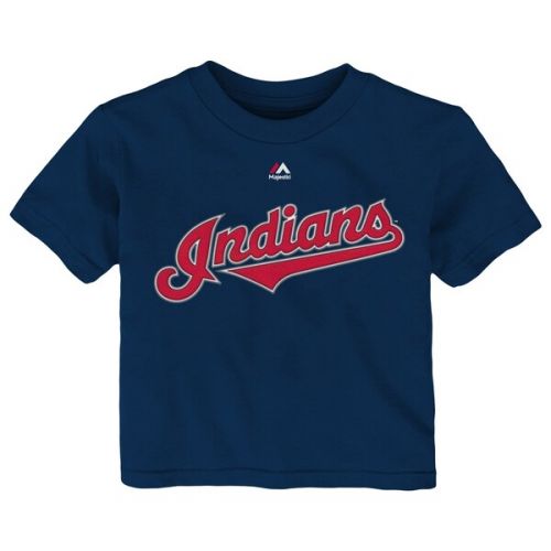  Infant Cleveland Indians Corey Kluber Majestic Navy Player Name & Number T-Shirt