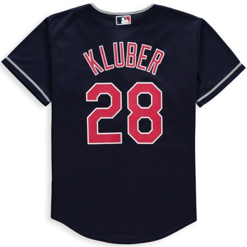  Youth Cleveland Indians Corey Kluber Majestic Navy Alternate Cool Base Replica Player Jersey