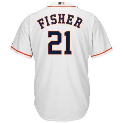  Mens Houston Astros Derek Fisher Majestic White Home Cool Base Player Jersey
