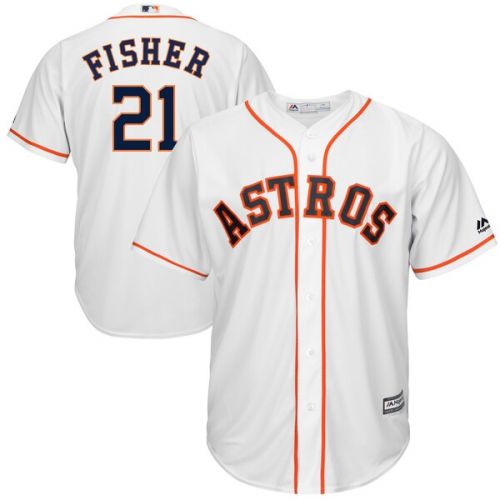  Mens Houston Astros Derek Fisher Majestic White Home Cool Base Player Jersey