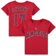 Toddler Los Angeles Angels Shohei Ohtani Majestic Red Player Name & Number T-Shirt