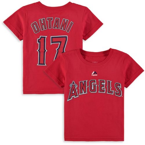  Toddler Los Angeles Angels Shohei Ohtani Majestic Red Player Name & Number T-Shirt