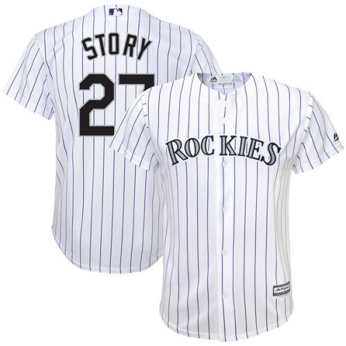  Youth Colorado Rockies Trevor Story Majestic White Home Replica Player Jersey