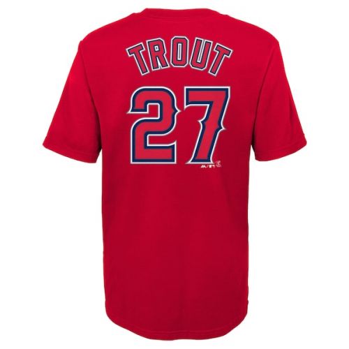  Preschool Los Angeles Angels Mike Trout Majestic Red Player Name & Number T-Shirt