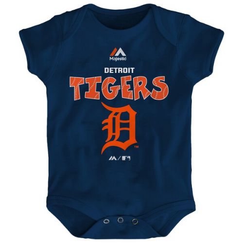  Newborn & Infant Detroit Tigers Miguel Cabrera Majestic Navy Stitched Player Name & Number Bodysuit