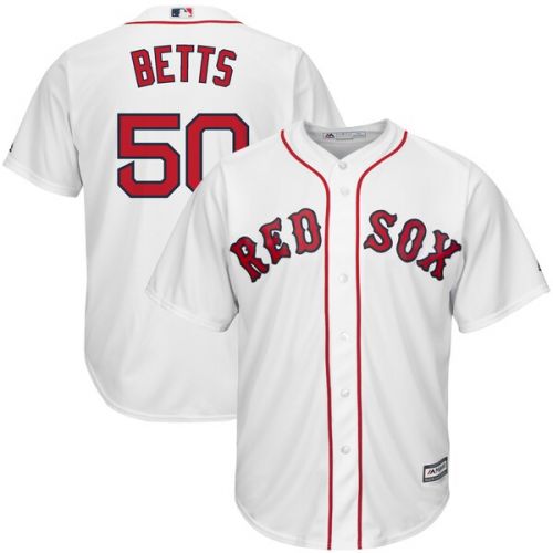  Youth Boston Red Sox Mookie Betts Majestic Home White Official Cool Base Replica Player Jersey