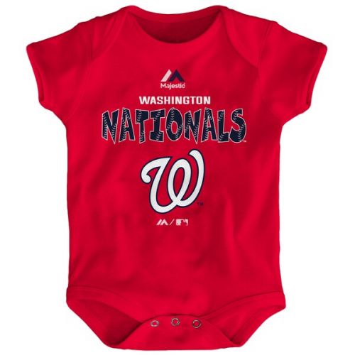  Newborn & Infant Washington Nationals Bryce Harper Majestic Red Stitched Player Name & Number Bodysuit