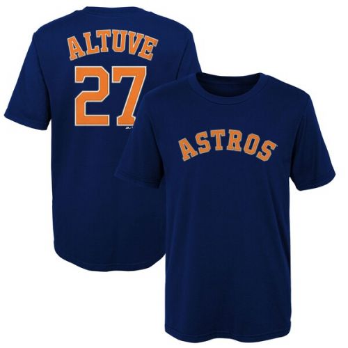  Preschool Houston Astros Jose Altuve Majestic Navy Player Name & Number T-Shirt