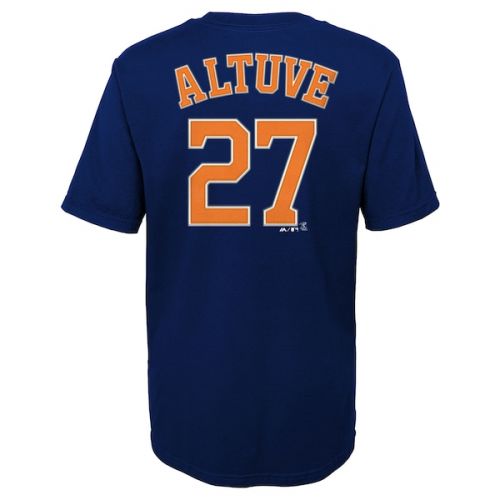  Preschool Houston Astros Jose Altuve Majestic Navy Player Name & Number T-Shirt