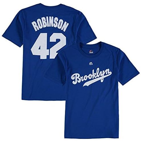  Majestic Jackie Robinson Brooklyn Dodgers #42 Youth Cooperstown Player T-Shirt