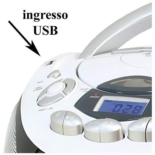  [아마존베스트]Majestic AH 2387R MP3 USB Portable Boombox with CD/MP3 Player, USB Input, Cassette Recorder, Headphone Jack, White