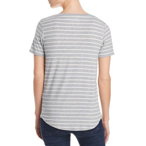  Majestic Filatures Striped Short-Sleeve V-Neck Tee