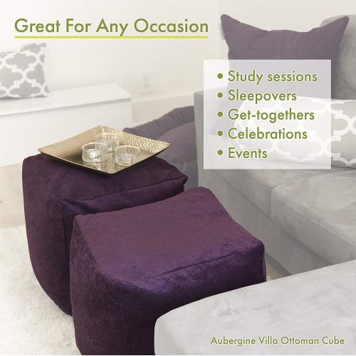  Majestic Home Goods Aruba Bean Bag Pouf Cube, IndoorOutdoor