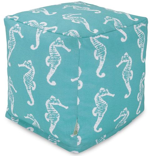  Majestic Home Goods Sea Horse IndoorOutdoor Ottoman Pouf Cube