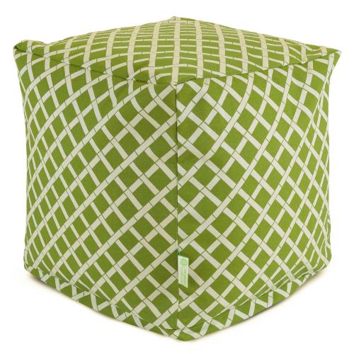  Majestic Home Goods Bamboo IndoorOutdoor Ottoman Pouf Cube