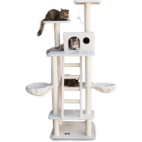  Majestic Pet Products 72 inch Beige Casita Cat Furniture Condo House Scratcher Multi Level Pet Activity Tree