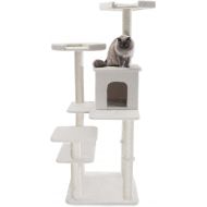 Majestic Pet Products 66 inch Beige Casita Cat Furniture Condo House Scratcher Multi Level Pet Activity Tree