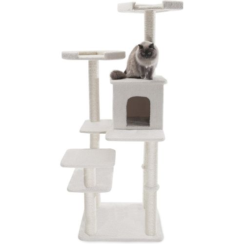  Majestic Pet Products 66 inch Beige Casita Cat Furniture Condo House Scratcher Multi Level Pet Activity Tree