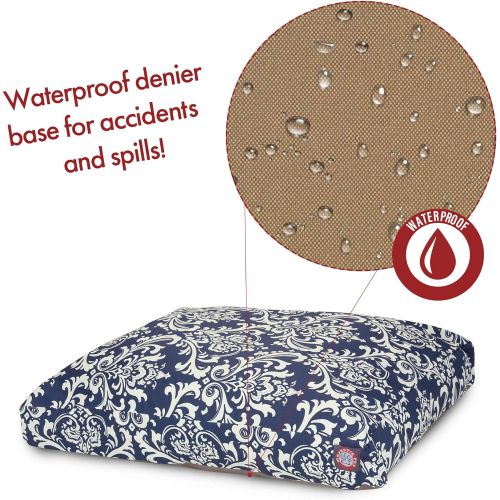  Navy Blue French Quarter Indoor Outdoor Pet Dog Bed with Removable Washable Cover by Majestic Pet Products