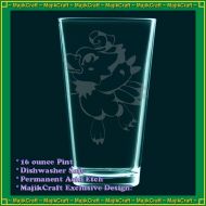 /MajikCraft Biyomon drinking glass - Digimon fanart digivolve cup