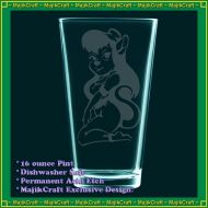 MajikCraft Rescue Rangers Gadget Hackwrench - hand-etched pint glass, tumbler - Chip N Dale