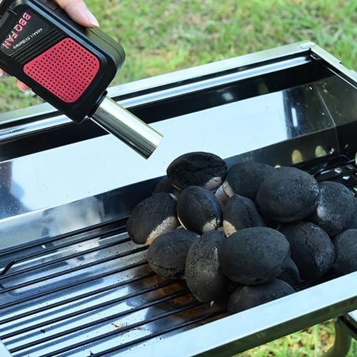  Majome Elektrischer BBQ Fan, beweglicher Grill Luft Geblase BBQ Kochen Werkzeug Ventilator Bellows fuer Grill