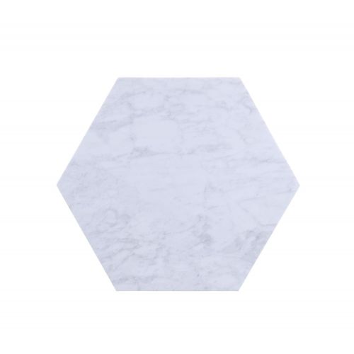  Major-Q 40 W Contemporary Style Cream Marble Top Gray Finish Hexagon Shape Living Room Coffee Table, 9082450