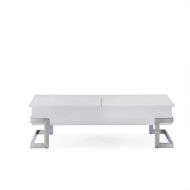 Major-Q Convertible Lift Top and Sliding Top Coffee Table in Gloss White (MQ-81850)