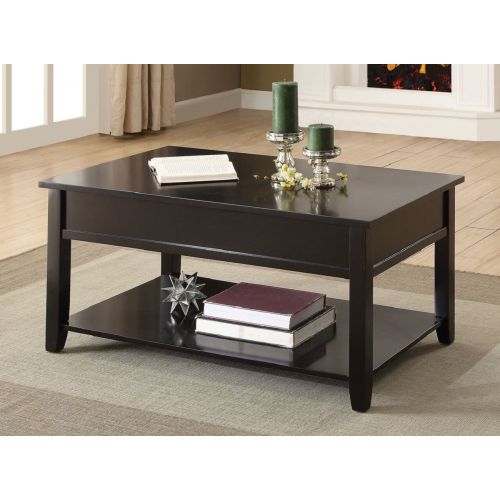  Major-Q Contemporary Black Finish Lift Top Coffee Table for Living Room 9082950
