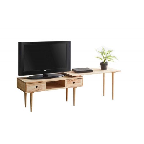  Major-Q 35 Natural Wooden TV Stand/Coffee Table with Extension 9081950
