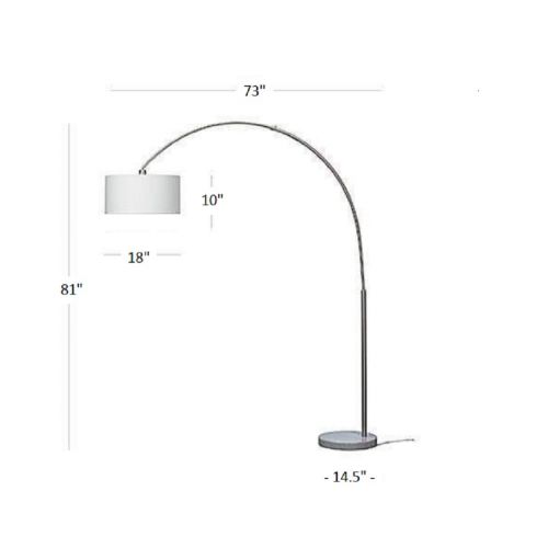  Major-Q 6938white-x-large Shade Steel Adjustable Arching Floor Lamp with Marble Base, 81 H, White, X-Large 6938XL-WH