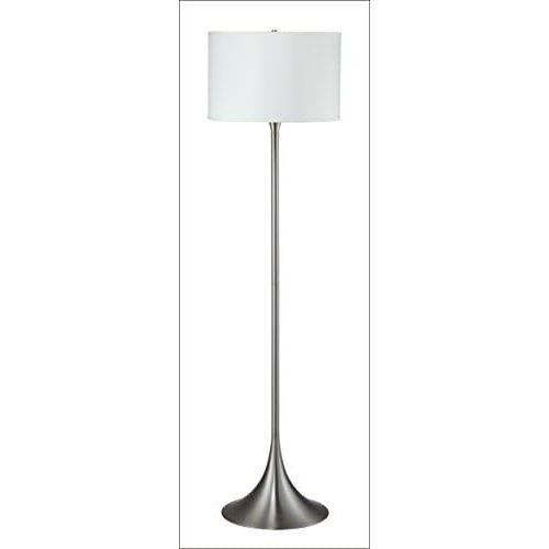  Major-Q 6272 Brushed Steel 62H Floor Lamp, Remote Control Outlet, Large, Silver