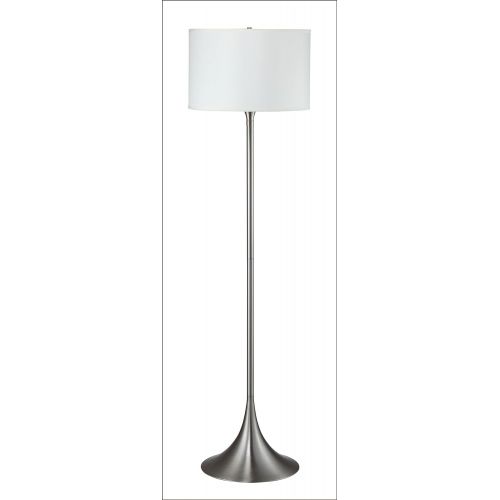  Major-Q 6272 Brushed Steel 62H Floor Lamp, Remote Control Outlet, Large, Silver