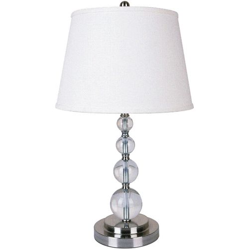  Major-Q 6288t 28 H Brushed Steel Base Crystal Ball Table Lamp with LED Light Bulb