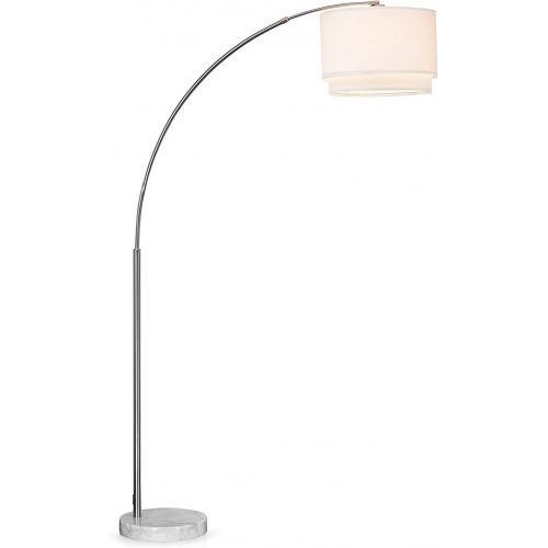  SH Lighting 6938ES-XL Steel Adjustable Arching Floor Lamp with Marble Base, 81 H