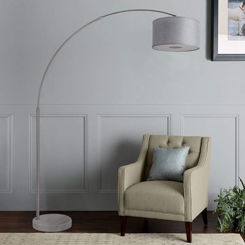  SH Lighting 6938ES-XL Steel Adjustable Arching Floor Lamp with Marble Base, 81 H