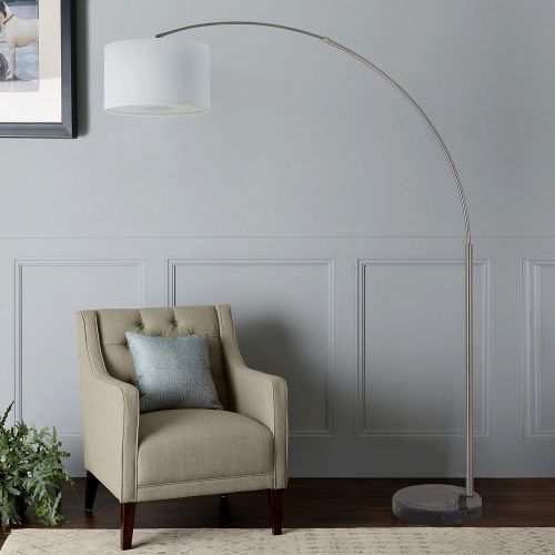  SH Lighting 6938ES-XL Steel Adjustable Arching Floor Lamp with Marble Base, 81 H