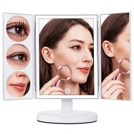 Makartt MAKARTT XLarge Lighted Big Makeup Mirror 3X/5X/10X Magnifying Trifold Vanity Mirror Best Gift for...
