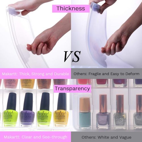  [아마존 핫딜] [아마존핫딜]Makartt Universal Clear Nail Polish Organizer Holder for 48 Bottles Adjustable Dividers Space Saver