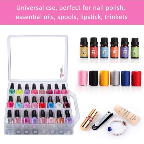  [아마존 핫딜] [아마존핫딜]Makartt Universal Clear Nail Polish Organizer Holder for 48 Bottles Adjustable Dividers Space Saver