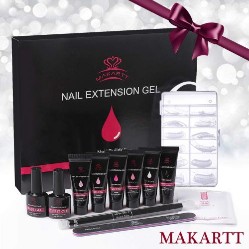  [아마존핫딜][아마존 핫딜] Makartt P-01 Poly Nail Gel Kit Builder Gel Nail Gel Nail Extension Gel Nail Enhancement Trial Kit Professional Nail Technician All-in-One French Kit Halloween Gift Set